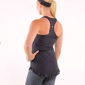 Lululemon Cool Racerback Ruffled Up Black Size 6